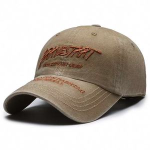 Nouvelle casquette de baseball en jean à 5 panneaux avec lettrage américain, délavée et vieillie, brodée, avec boucle en cuivre doré, pour hommes et femmes, fabriquée au Vietnam - Product Image 3