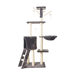 En gros, Grande Tour d'activités pour chat en bois de luxe moderne, style maison, avec cordes en sisal, Meuble pour animaux de compagnie - Product Image 1