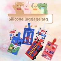 Étiquettes de bagages en silicone emballées individuellement, en gros, directement de l'usine, en stock, design animalier style carte d'embarquement, simplicité urbaine