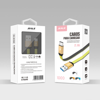 Cable de Carga Rápida de 2.1A con Conectores Micro USB para Android/iOS/Computadora, en Caja Metálica Plana de 3 Pies, de Cobre Puro