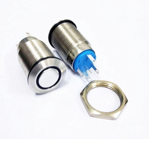 Interrupteurs à <span class=keywords><strong>bouton</strong></span>-poussoir métalliques auto-bloquants miniatures ronds de 12 mm, étanches IP65, accessoires pour moto, 5A 250V - Product Image 2