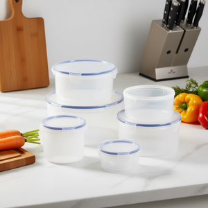Juego de 5 Recipientes Redondos Herméticos para Almacenamiento de Alimentos Myrva con Tapas con Clip para Uso en la Cocina - Product Image 2