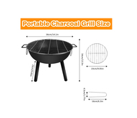 Barbecue portable d'extérieur au charbon de bois, argenté, taille personnalisable, en fer, pour camping, cuisson, étanche, antiadhésif, facile à utiliser, avec accessoires