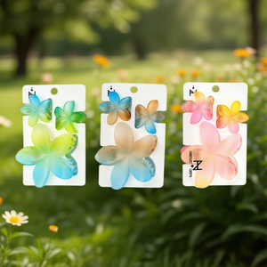 Juego de 3 pinzas para el cabello con diseño de flor Zi Jelly para mujer, accesorios para el cabello de plástico informales y a la moda - Product Image 2