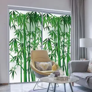 HD Печать Многоразовые неклейкие большие статические стеклянные двери окна бамбуковая наклейка