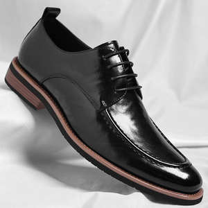 Zapatos de Cuero de Negocios para Hombre, Estilo Europeo, Talla Grande, Otoño Invierno 2025 - Diseño de Punta Redonda, Cuero Genuino, Cómodos y Antideslizantes - Product Image 1