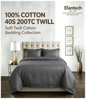 Parure de lit 100 % coton de couleur unie, housse de couette en coton sergé 200 fils, drap de lit en coton uni pour hôtel et maison