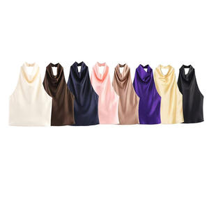 Femmes Nouvelle Mode Casual Breathable Short Sequined Golden Inlay Tank Tops Vintage Sleeveless Camis Chic Tops - Product Image 2