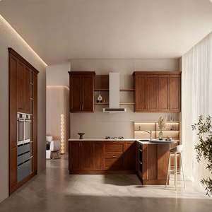 Cuisine minimaliste personnalisée Balom, crème blanche, avec armoires sans poignées, appareils électroménagers intégrés et design intégré propre - Product Image 5