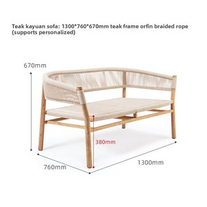 Katı tik ahşap kapı kombinasyon masa sandalyeler açık rustik tarzı sanat hasır balkon açık-hava Sunroom parkı için dayanıklı açık-hava - Product Image 6