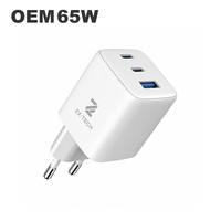 Telefon Dizüstü Bilgisayar GaN 65W Şarj Cihazı Tip c PD AVS Şarj Adaptörü CE ROHS KC Taşınabilir Mobil 20w 18w USB Duvar 65w Hızlı Şarj Cihazı Usb c