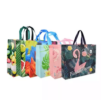 Sacs fourre-tout à impression couleur personnalisée, film OPP laminé, sac à provisions réutilisable à pression ultrasonique PP non tissé