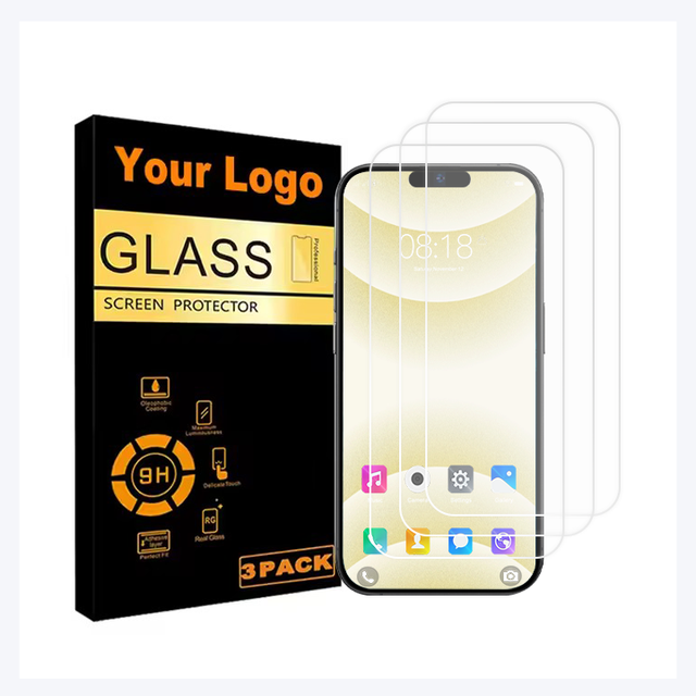 2024 Hot Selling  OEM Customization Logo Screen Protector 3 Pack for IPhone16 15 14 13 12 11 Tempered Glass Screen