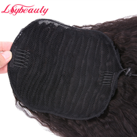 Jelllsy — Extension de queue de cheval 100% naturelle, cheveux brésiliens vierges crépus lisses, cordon de serrage, pour femmes noires