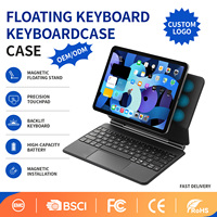 Étui Clavier Magnétique Flottant pour iPad Air 13 M2 2024, Coque Support Style Magique avec Pavé Tactile Rétroéclairé Bluetooth OEM
