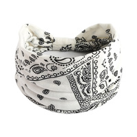 Bandeaux larges à imprimé floral bohème 2025, turban vintage à nœud élastique, bandeau pour femmes et filles, coton doux, accessoires pour cheveux