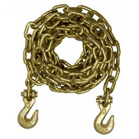 Cadena de Remolque de Alta Resistencia de 1/4" x 12 Pies con Ganchos para Remolcar y Asegurar Carga de Camiones