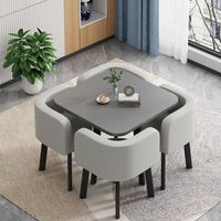 Table basse et chaises de luxe de haute qualité, ensemble de meubles de salle à manger modernes en bois pour salon