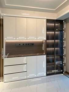 Buffet intégré en bois massif JINGSHUN, meuble de salon, armoire à vin, meuble sur mesure, grande capacité, écologique, gain de place - Product Image 5