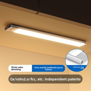 <span class=keywords><strong>Bande</strong></span> lumineuse <span class=keywords><strong>LED</strong></span> ultra-fine à détecteur de mouvement, rechargeable, magnétique, auto-adhésive, à intensité variable, blanc chaud/lumière du jour, pour intérieur et cave à vin - Product Image 1