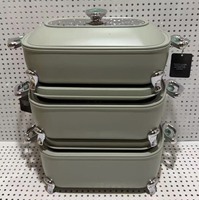 Neu eingetroffen: Isolierter Speisebehälter in Jadefarbe, 3L, 4L, 5L, Thermo-Kasserolle-Set mit luxuriösem, vergoldetem Zubehör