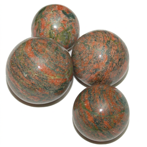 Vente en gros de sphères d'unakite naturelles de la marque Ball Brand, cristaux faits à la main, pierres de guérison Reiki, décoration d'intérieur en provenance du Gujarat, 45-80 mm - Product Image 1