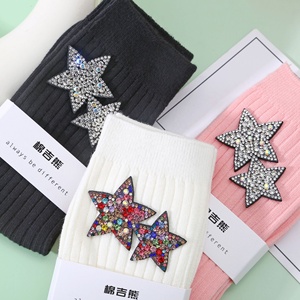 Calzini donna moda Star glitterato brillante diamanti scintillante cotone inverno calzini allentati Harajuku natale stile - Product Image 2