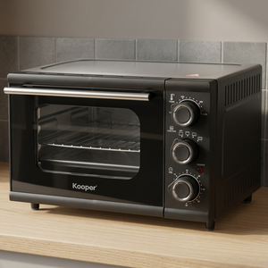 Forno Elettrico Kooper 24L Nero 1300W con Convezione, Grill, Girarrosto, Vetro Temperato, Scocca in Plastica, Multiuso, Facile da Pulire, Grande - Product Image 2