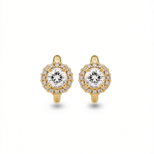 Orecchini da Donna con Micro Pavé di Zirconia Cubica, Tono Oro - Product Image 1
