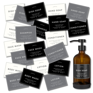 Etiquetas adhesivas impermeables para dispensador de jabón de vidrio ámbar y botellas de plástico, juego de ducha de baño y cocina - Product Image 4