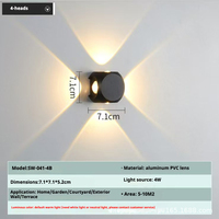 Applique murale LED moderne pour l'extérieur et l'intérieur IP65 de haut en bas Lampe murale étanche pour la décoration intérieure Monté sur le jardin