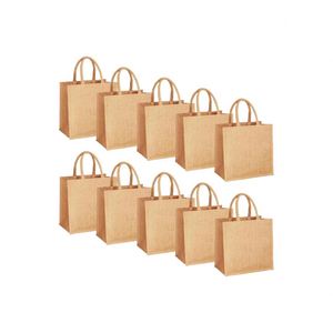 Customized Medium Jute Linen Tote Eco-Friendly Reusable Biodegradable Wedding Welcome Ceremony <b>Party</b> <b>Gift</b> <b>Bags</b> - Product Image 1