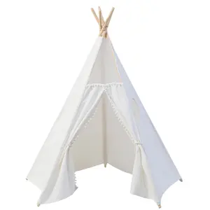 儿童白色帆布室内游戏帐篷