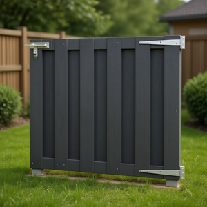 Cancello da Giardino in WPC Grigio 100x80 cm, Design Moderno e Durevole per Uso Esterno - Product Image 2