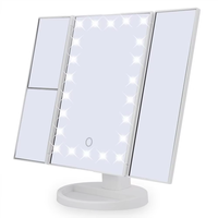 Miroir de maquillage pliable avec éclairage LED et rangement, pour fabricants de miroirs