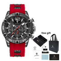Montre Homme Gohuos 9805 de Luxe à Bracelet en Silicone, Mouvement Quartz, Étanche, Aiguilles Lumineuses, Montre-Bracelet Sportive avec Sac et Boîte Reloj
