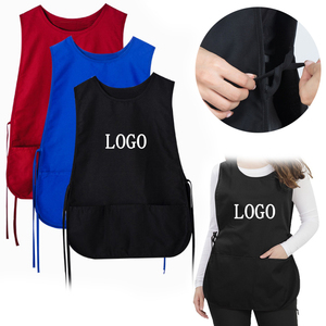 Grembiule Unisex Personalizzabile all'Ingrosso in Poliestere Nero Blu Rosso Grembiule da Barbiere Senza Maniche Camice da Parrucchiere <span class=keywords><strong>per</strong></span> Salone - Product Image 1