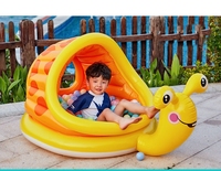 Piscine gonflable pour enfants en PVC, pliable, 185 cm, avec anneaux de piscine et escargot géant, pour usage intérieur/extérieur, idéale pour jeux aquatiques et piscine à balles.