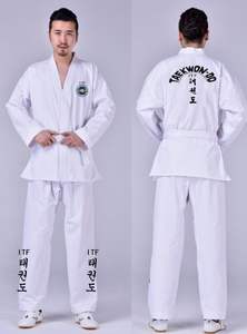 ชุดเทควันโดสำหรับนักเรียนทุกเพศทุกวัย ยี่ห้อไอทีเอฟ  พร้อมบริการปักโลโก้ตามแบบ  ดีไซน์แบบริบ - Product Image 3