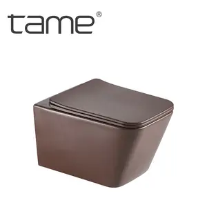 TAME TMYT3036-MSZ Toilet Chinese Toilet Suppliers Bathroom Matt Brown Wall Mounted Hanging Rimless Flush Wall Hung Toilet