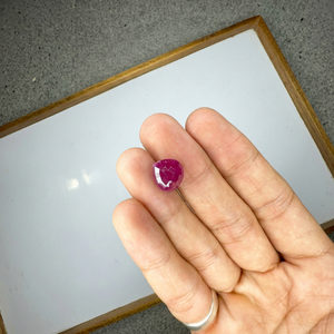 Pierre précieuse en rubis naturel taille cœur de 5,28 carats, rouge vif, pierre de rubis en vrac pour bijoux de luxe, bague de fiançailles, pendentif, vente en gros - Product Image 1
