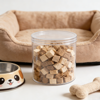 Boîte cylindrique transparente en PET rigide jetable de qualité alimentaire avec gaufrage et logo personnalisé pour l'emballage de biscuits