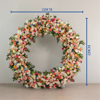 Arche de fleurs artificielles multicolores corail pêche, toile de fond en soie pour jardin printanier, idéale pour la décoration de mariages et fêtes en extérieur