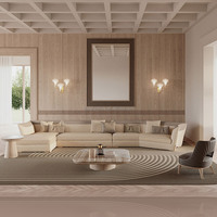 Ensemble de canapés modulables pour la maison au design moderne italien, grand canapé d'angle en forme de L, canapé en tissu, canapé de salon