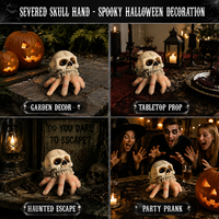 Main de fantôme crâne réaliste en résine, jouet de farce, accessoire effrayant pour Halloween, idéal pour maison hantée, jardin, pelouse, bureau et blagues