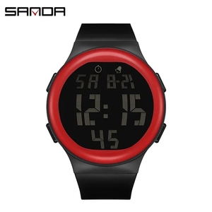 SANDA 2151 thương hiệu hàng đầu Đồng hồ thể thao nam với vòng đeo tay silicon TPU đồng hồ kỹ thuật số Đồng hồ nam hiển thị LED Đồng hồ đeo tay thông thường mới - Product Image 3