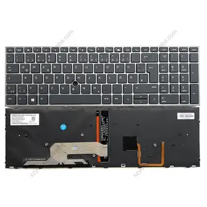 لوحة مفاتيح جديدة بوضوح خلفي للكمبيوتر المحمول ألماني Deutsch GR تصلح لـ HP ZBOOK 15 G5 G6 17 G5 Notebook Workstati المحمولة للاستبدال L12765-041