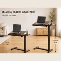 Bureau réglable en hauteur électrique avec moteur unique, en bois d'albizia, inclinable de 0 à 60 degrés, avec options de batterie intégrée