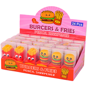 <span class=keywords><strong>Taille</strong></span>-<span class=keywords><strong>crayon</strong></span> en silicone créatif et mignon en forme de frites et de hamburger pour l'école, le bureau, l'art, l'artisanat, les fournitures de papeterie - Product Image 1