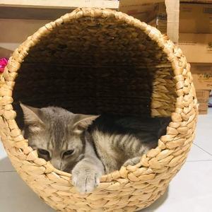 100% panier en rotin naturel fait à la main lit pour animaux sans produits chimiques Art populaire Style européen conception personnalisée nouveauté cadeau - Product Image 3